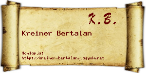 Kreiner Bertalan névjegykártya