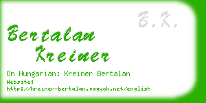 bertalan kreiner business card